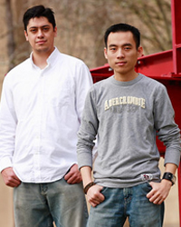 Cullen College named Alfonso Carmona (ChE) and Phuc Huynh (ECE) as the 2006-2007 Outstanding Junior and Senior, respectively. Photo by Todd Spoth.
