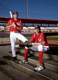 Tom Wertz (left) and Erik Pesek are pursuing engineering degrees while playing baseball. Photo by Thomas Shea.