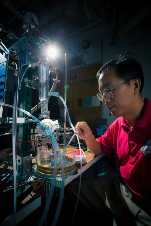 Bao at work in his lab.