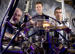 Chemical and biomolecular engineering faculty members Vince Donnelly (left) and Demetre Economou (right) won a $150,000 grant from the National Science Foundation to develop a technique to etch materials with atomic layer precision. They are shown here with ECE Associate Professor Paul Ruchhoeft (center).