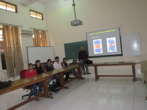 Pradeep Sharma, M.D. Anderson Chair Professor and chairman of the mechanical engineering department , delivers a seminar at Delhi University in New Delhi, India as part of his Fulbright Fellowship.