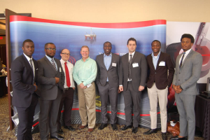 Subsea Engineering Program Founding Director Matt Franchek (center left) with members of the Subsea Engineering Society, a group founded by UH students.