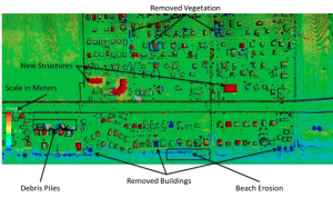 A map of a disaster area created by by NCALM.