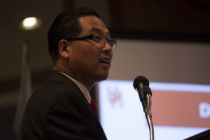 Lim spoke about the new IE/MBA program at the spring IE Awards Banquet.