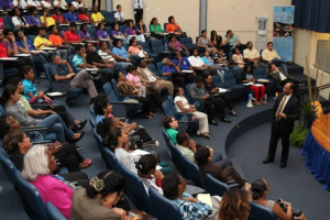 Birla delivering his lecture at CYSF (Image courtesy of NIHERST)