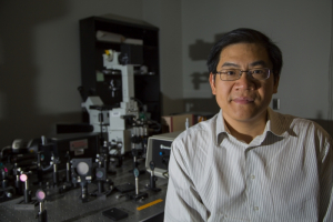 Shih in his lab at UH.