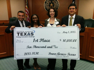 From left: UH students Varun Sreenivas, Shanisha Smith, Rose Sobel, Amin Kiaghadi