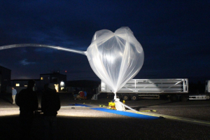 BARREL balloon inflated just before launch Aug 13. Photo courtesy of NASA-Edgar Bering