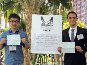 Cullen College graduate students Dongjun Wu and Kamyar Ahmadi in Hawaii