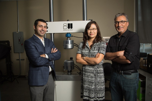 Driving in Texas? You'll appreciate the work of (L-R) Mina Dawood, Qianmei (May) Feng and Abdeldjelil Belarbi