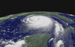 In 2005 Hurricane Katrina struck the U.S. Gulf Coast. Photo courtesy of NASA.