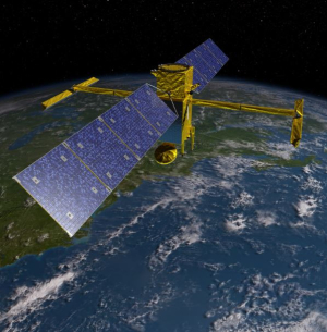 SWOT image artist rendering, courtesy of NASA