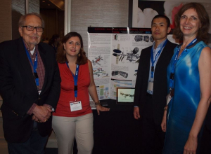 The RASC-AL team (l-r) UH Professor Larry Bell, Suzana Bianco, Shunsuke Miyazaki and Olga Bannova with the winning design poster