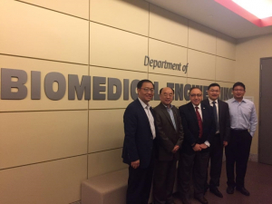 From left, Dr. Lintao Cai, Dr. Guanglin Li, Dr Metin Akay, chair, UH BME department, Dr. Hairong Zheng, Dr Yingchun Zhang, UH BME Department
