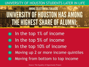 UH Among Top U.S. Universities for Return on Investment and Upward Mobility