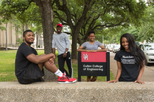 The NSBE crew (l-r) Jameel Jordan, Nnamdi Emebo, Amira Spikes and Kayla Nash