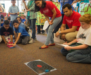 Fifth graders enjoy the engineering of catapults at Subsea's "Passport to UH"