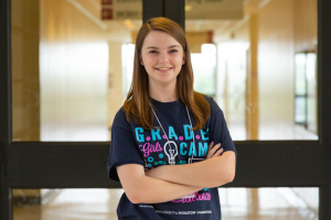 Julie Rogers, a Cullen College mechanical engineering senior, is spending her last summer before graduation as a counselor at G.R.A.D.E. Camp. 