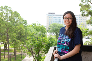 Lupita Villanueva, a third-year mentor at G.R.A.D.E. Camp, is a petroleum engineering major at the University of Houston.