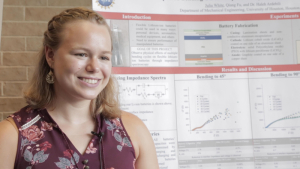 Julia White, a materials engineering junior at Purdue University, spent the summer working with renowned UH Engineer Haleh Ardebili on battery research. Julia White, a materials engineering junior at Purdue University, spent the summer working with renowned UH Engineer Haleh Ardebili on battery research.