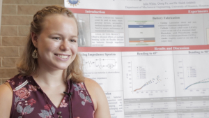 Julia White, a materials engineering junior at Purdue University, spent the summer working with renowned UH Engineer Haleh Ardebili on battery research.