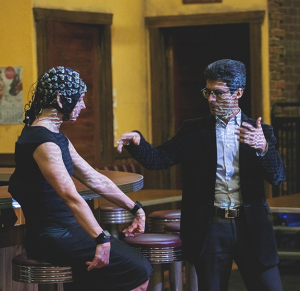 Jose Contreras-Vidal, a UH researcher, in discussion with a dancer for his "Brain on Art" research.