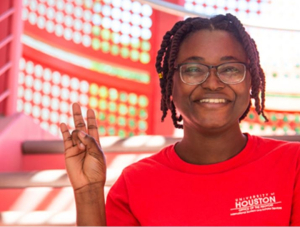 Priscella Asman, a University of Houston student wins AAUW award.