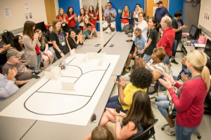 Family and friends were invited to check out the final presentations of their LEGO robots which were programmed to navigate their way through a variety of mazes.