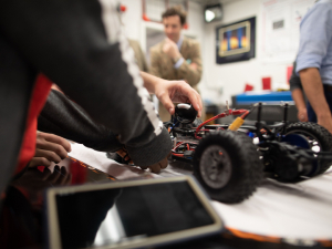 Students are building a robotic car capable of traveling up to 10 mph as part of the project.