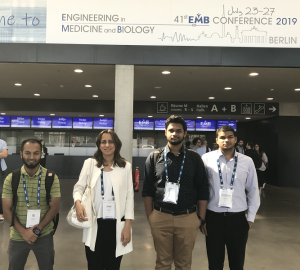 UH Cullen College Professor Rose Faghih with her students at the 2019 EMBC in Germany.