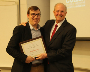 Daniel Burleson, an instructional assistant professor at the UH Cullen College, won a William A. Brookshire Teaching Excellence Award. Daniel Burleson, an instructional assistant professor at the UH Cullen College, won a William A. Brookshire Teaching Excellence Award.