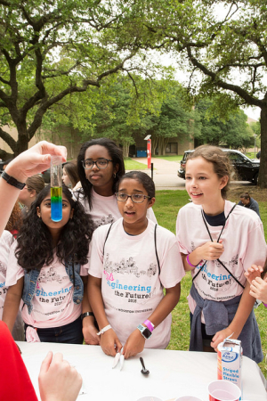 Science experiments dazzled and inspired participants at the 2018 Girls Engineering the Future! sponsored by Chevron.