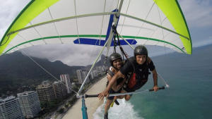 Jerrod Henderson, director of UH Cullen College's Program for Mastery in Engineering Studies (PROMES), encourages students to embrace new experiences...including hang-gliding.