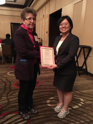 Best Dissertation Award winner, Jingyi Wang at the Spring 2019 was recognized at the Graduate Research and Capstone Design Conference.