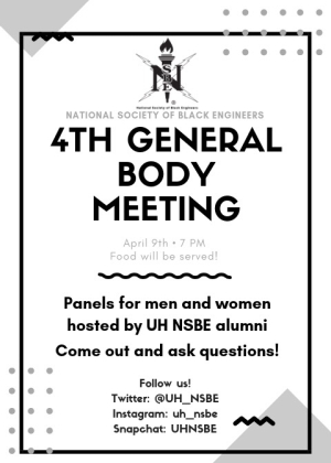 UH NSBE Event Flyer