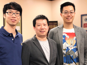 Yanliang 'Leonard' Liang, left, Yan Yao and Zheng Fan are working on a $1 million project to better understand what causes solid-state lithium batteries to fail.