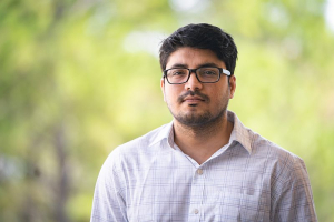 Narendra Dewangan, a graduate student of Dr. Jacinta Conrad, has completed work with the Conrad Research Group on how faster swimming bacteria could be used to help with removal of pollutants. 