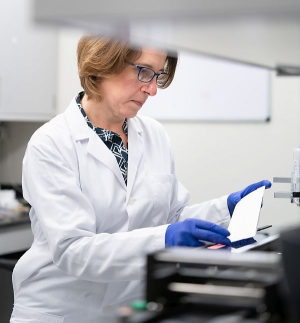 Dr. Katerina Kourentzi, Research Associate Professor of Chemical and Biomolecular Engineering, is developing a saliva-based lateral flow assay rapid test for COVID-19 detection. The test strips for the assay are designed using the Biodot XYZ3060 Dispensing Platform.