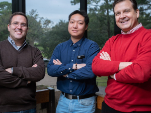 Chemical engineers Jeffrey Rimer, left, Wenchuan Ma and Peter Vekilov have for the first time demonstrated what happens at the molecular level when two compounds known to inhibit crystal growth were combined