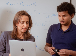 Dr. Rose Faghih and her doctoral student,  Dilranjan Wickramasuriya.