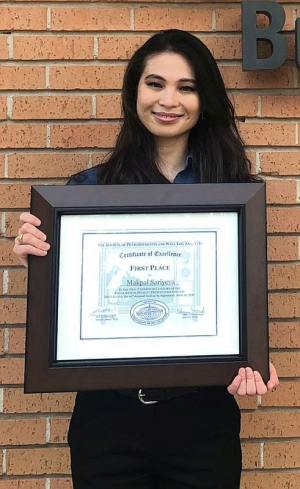 Makpal Sariyeva won first place in the Oral Presentation Undergrad Category.