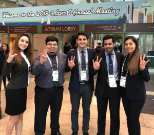 UH INFORMS members [left to right] Maryam Torabbeigi, Poria Dorali, Zahed Shahmoradi, Bilal Majeed and Saba Ebrahimi.