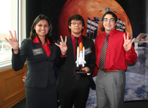 UH Space Coogs Design Team: Dhruval Bhatt, Bryant Lopez, and Lazaro Rodriguez
