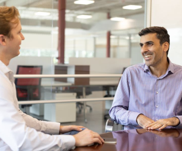 Hadi Ghasemi, founder of Elemental Coatings and an associate professor in the Mechanical Engineering Department at the Cullen College of Engineering, speaks with his company's CEO, Brian Huskinson.