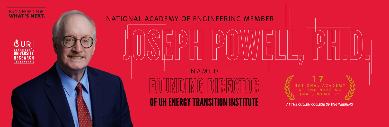 NAE Member Joe Powell Named Director Of UH Energy Transition Institute