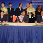 Electrical and Computer Engineering Professor Stephen Pei (seated far right) attends an official ceremony in Shanghai, China, along with Houston Mayor Bill White (back center), to sign a memorandum of understanding with the East China State University of Science and Technology and the Shanghai Jinshan District People's Government that may lead to cooperative research and educational efforts.