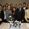 Rehan Momin (back row, second from left), senior electrical engineering major, is pictured with his design team at the Society of Hispanic Professional Engineers national conference. The team captured first place in the organization's Extreme Engineering Challege, a competition challenging students to design a water supply system for an impoverished country. Photo courtesy of SHPE.