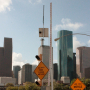 New flood warning gate on Houston Ave. Image from Houston Public Media.