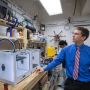 Always thinking, always inventing: Professor Aaron Becker in his lab