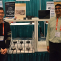 Kaushik Mandiga and Denny Luong, electrical and computer engineering students at the Cullen College of Engineering, display robotic projects at the 2018 ECEDHA Conference.